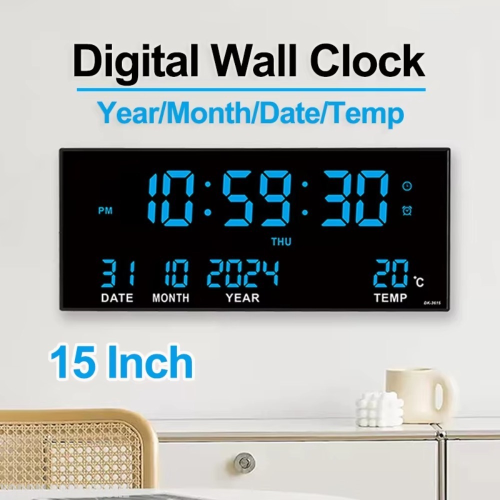 Modern Electronics Gadgets - Jam Dinding Digital Besar dengan Alarm,