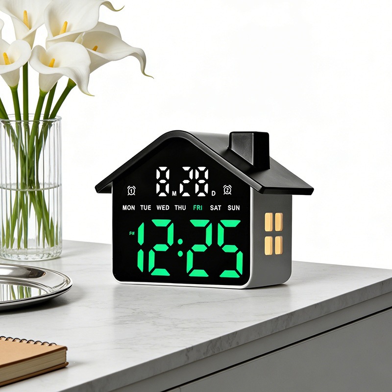 Modern Electronics Gadgets - Jam Alarm LED Berbentuk Rumah Elektronik