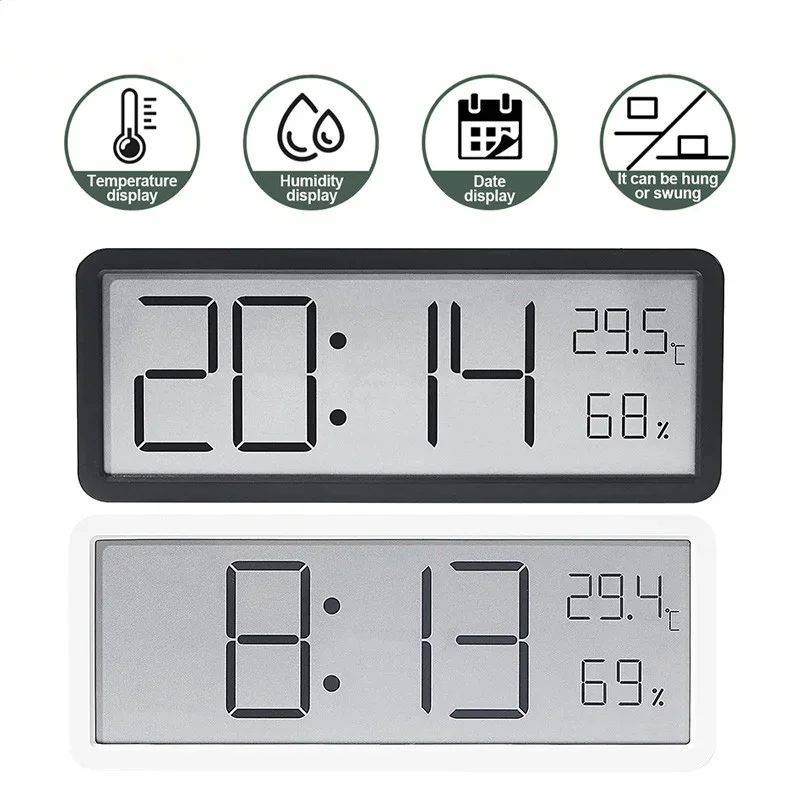 Modern Electronics Gadgets - Layar LCD Jam Dinding Digital Waktu