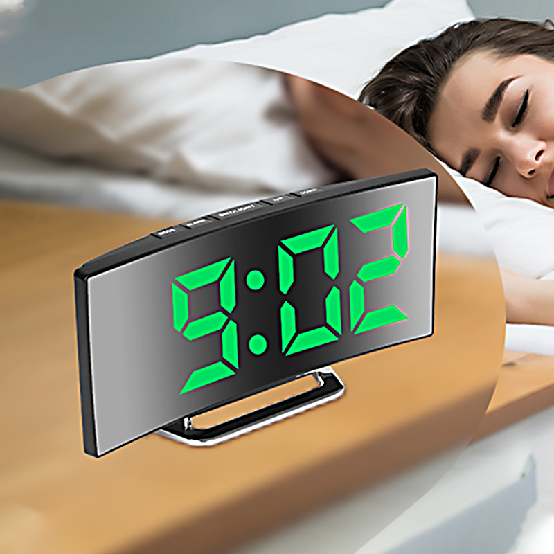 Modern Electronics Gadgets - Jam Alarm Digital LED Layar Melengkung