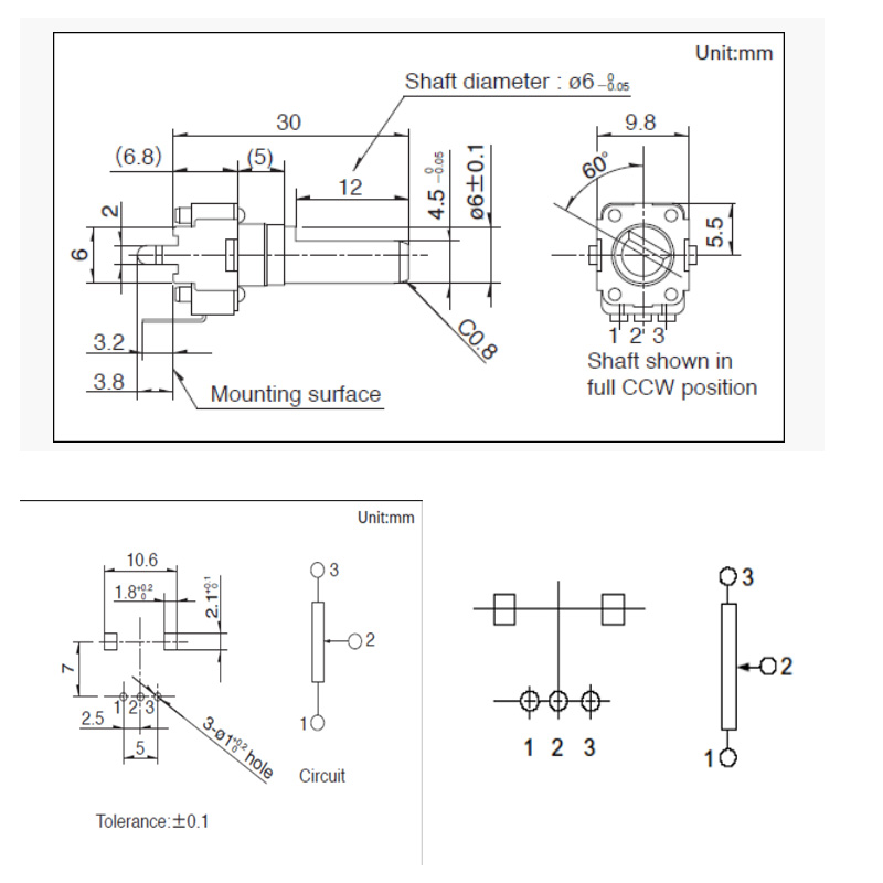 Potensiometer putar RK09 Jepan - Electronics In Japan ulasan dan harga