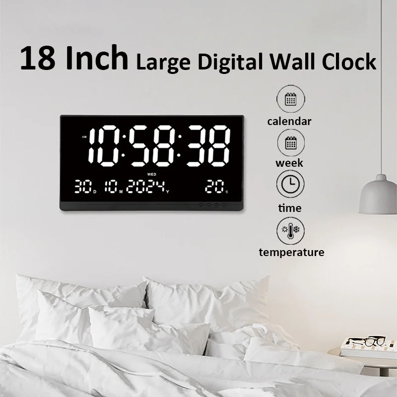 Jam Dinding Digital Besar 21'' - Modern Electronics Gadgets ulasan dan harga